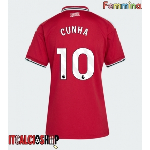 Manchester United Matheus Cunha #10 Prima Maglia Femmina 2026-27 Manica Corta